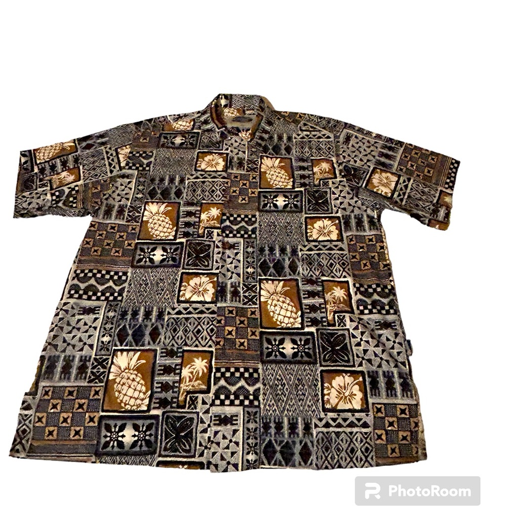Pineapple Block Party Button Up Shirt - image 1